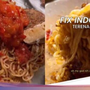 TikToker Ini Bikin Kreasi Indomie Sambal Tomat dan Rawon Salted Egg Lezat