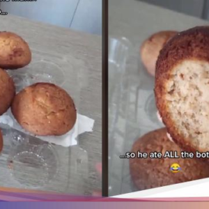 Romantis! Suami Makan Dibagian Bawah Muffin Agar Istrinya Bisa Makan Atasnya